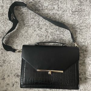 BEIS “The Messenger” Laptop/Briefcase in Black Croc